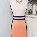 Calvin Klein  Sleeveless Colorblock Scuba Sheath Dress 4 Small Photo 3
