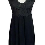 Mi Ami Black Lace Crochet Strappy Sleeveless Fit and Flare Dress Medium Photo 0