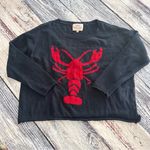 Pearls & Camo Navy Sweater with Red Lobster Design Blue Size XL Photo 1