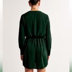 Abercrombie & Fitch  Long-Sleeve Draped Mini Dress Dark Green Photo 4