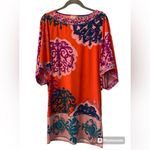 Hale Bob  Vintage Flutter Sleeve Beaded Neckline Shift Dress Size Small Stretch Photo 6