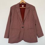 A New Day  Red Houndstooth Single Button Blazer Photo 1