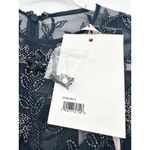 Mac Duggal 10799 Navy Beaded Illusion High Neck Long Sleeve A Line Dress 4 NWT Photo 5