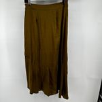 Free People Lola Asymmetric Ruffled Skirt Side Slit Midi Flowy Olive Green 8 Photo 9