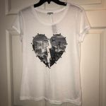 EXPRESS ✨ Studded Heart White Graphic Tee✨ Photo 1