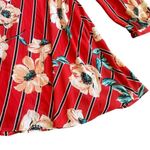 EXPRESS Bold Floral Print Long Sleeve Dress Swing A-Line Size Medium Women's Photo 3