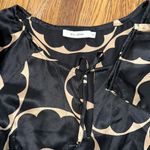 Nili Lotan 100% silk floral mini long sleeve dress swim coverup black cream Size L Photo 1