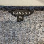 Hannah Striped Bell Sleeve Top Womens XL blue brown tan green stripes boho 70s Photo 3