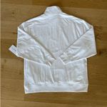 Athleta  - Forever Fleece 1/4 Zip Top in White & Navy Photo 3