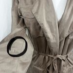 Cavalini Latte Open Front Light Blazer Jacket Tie Pockets Size Womens Small Photo 4