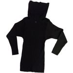 Saint Laurent Vintage Lambswool Roll Tab Turtle Neck Black Sweater sz 40 Photo 11