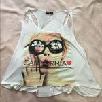 California love tank, White Racerback tank, graphic tank top, 2010s tank Photo 0