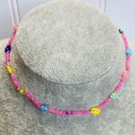 Handmade Beaded Floral Choker Pink Pastels 13" Photo 0