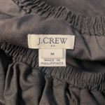 J.Crew  Black Ruffled One Shoulder Linen Cotton‎ Mini Dress Size M Boho Preppy Photo 1