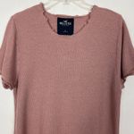 Hollister  Pink Short Sleeve Sweater Raw Neck Size Large Photo 2