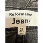Reformation  Cynthia Patch High Rise Straight Women's Black Denim Jeans Size 24 Photo 3