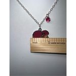 Mattel Silver Tone and Pink Enameled Barbie Silhouette with Pink Rhinestone Neck Photo 7