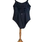 Hurley Sz XL One Piece Black Swimsuit W Cut Out Design In Back Photo 2