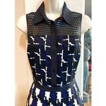 Trina Turk NWOT Mint black, white & purple silk dress. Sz 2 Photo 1