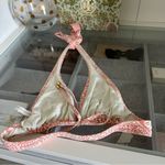 Helen Jon Women's Size M Bikini Mosaic Coral Triangle Top with Gold Hardware Orange Size M Photo 3