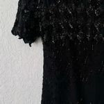 Kazar Black Silk Vintage Beaded Short Sleeve Mini Cocktal Dress Size Large Photo 4