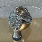 14KT White Gold Pave Diamond Ring Size 7 Photo 3