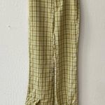 Daisy Street  Green Yellow Juniper Plaid Split Hem Trousers US Small Photo 1