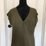 Three Eighty Two Three Eighty‎ Two Womens Blouse S Olive Green Jackson Surplice V-neck NWT Photo 4