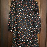 Ann Taylor Cherry Print Shift Dress Navy Puff Sleeve Size S Photo 2