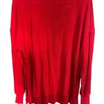 Aerie  Red Crew Neck Sweater Vibrant Knit Photo 3