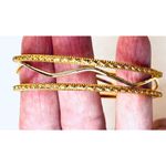 Gold Tone 3pc Bangle Bracelet Set Costume Jewelry Photo 3