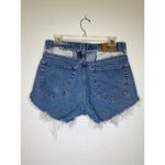 County Seat Vintage 90s Y2K Destroyed Cut Out Raw Hem Denim Jeans Shorts Sz 30 Blue Photo 4