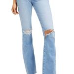 Good American Good Classic High Waist Raw Hem Bootcut Jeans in Indigo129 Photo 0