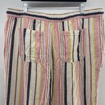 Old Navy  Size XL Pants High Waisted Linen Blend Wide Leg Striped Pull On Elastic Photo 6