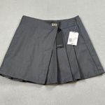 Forever 21 NWT  Gray Mini Skirt S Womens Pleated Wrap A Line Buckle Detail Short Photo 0