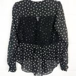 Candie's Womens Top Medium Polka Dot Tie Front Flowy Relaxed Casual Party Event Photo 5