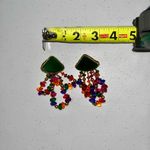None Vintage Beaded Loop Dangle Earrings Photo 1