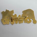 Vintage Santa's Hat Holly Christmas Pin Brooch Gold Tone Holiday Festive Photo 1