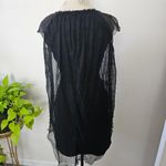 Alberta Ferreti Vintage Black Tissu Fabric Silk sheer feather cape effect sz 4 Photo 6