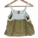 Universal Threads Universal Thread Tank Top Womens L Yellow Floral Crochet Lace Cottagecore Boho Photo 2