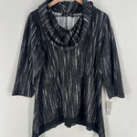 Apt. 9  Abstract Print 3/4 Sleeve Shark Bite Hem Cowl‎ Neck Sweater Photo 0