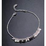 Boutique Sparkling Leaf Charm Anklet 925 Sterling Silver Adjustable Beach Boho Jewelry Photo 4