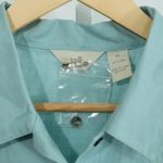 Coastal Grandmother 100% Linen Button Front Midi Dress Women’s Medium Aqua Blue Photo 3