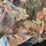 Candelite formal maxi dress, floral peonies, blush pink, gold polka dots S, NWT Tan Photo 9