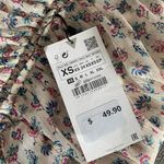 ZARA Metallic Thread Draped Print Dress Photo 2