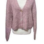 BB Dakota  Steve Madden Cardigan Sweater Marled V Neckline Button Down Pink W L Photo 3
