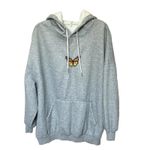 Hoodie Women’s XL Sweatshirt Embroidered Butterfly Grey Hooded Photo 0