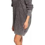 Roxy Snow Day Chunky Knit Gray Sweater Dress Photo 0