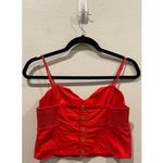 Anthropologie MAEVE Red Bo Scalloped Buttons Back Top Photo 4
