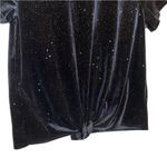 H&M  Black Halloween Witch Velvet Star Dot Rainbow Sparkles‎ & Front Tie Crop Top Photo 4